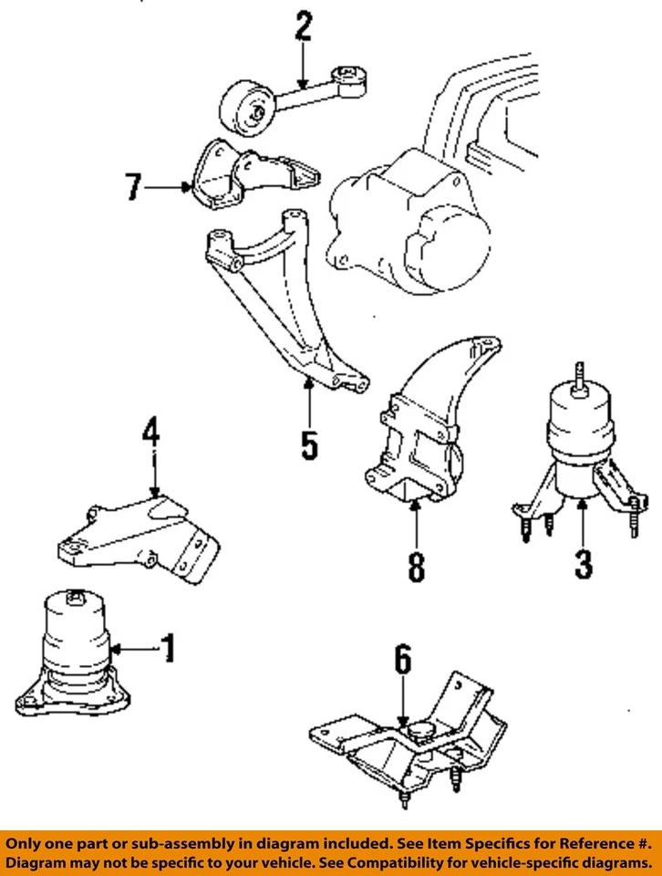 TOYOTA OEM 1237174301 Motor Trasero Montaje Par Puntal 92-01 CAMRY Foto 1 de 1