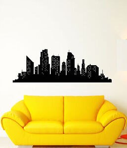 Vinyl Wall Decal Abstract Big City Skyscraper Room Decoration Stickers (2896ig)