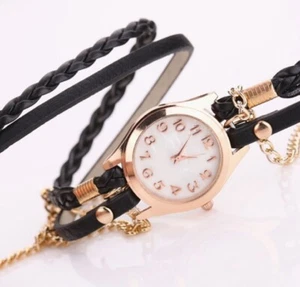 Reloj Pulsera Vintage Cuero PU Trenzado Cuarzo Genérico - Imagen 1 de 14