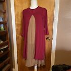 Women's Easel Anthropologie Lace Boho Dress Crimson Red Holiday S  Small Hippie