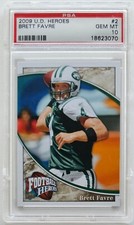 Brett Favre Graded PSA 10 Gem Mint! 2009 Upper Deck Football Heroes Card #2 Jets