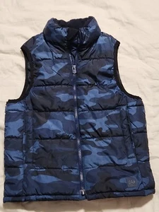 Boy's Gap Kids Blue Camo Puffer Vest Small S 6 7 - Picture 1 of 7