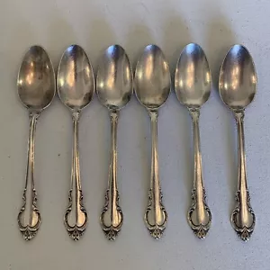 6 International Holmes & Edwards Deep SILVER FASHION Teaspoons Spoon Set 1957 - Picture 1 of 12