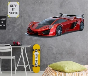 3D Sportwagen H793 Auto Wallpaper Wandbild Poster Wandaufkleber Transport Honey - Picture 1 of 5
