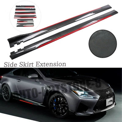 For Lexus Carbon Fiber Look Side Skirt Extension Spoiler Splitter 2m/78.7 Y Foto 1 de 4