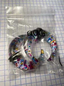 Pair Paint Splatter Ear Gauges 00g - Picture 1 of 2