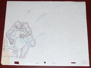 FANTASTIC FOUR 1994 ORIGINAL PRODUCTION DRAWING THE THING BLACK PANTHER MARVEL - Picture 1 of 1
