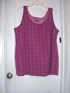 WOMENS BASIC EDITIONS STRETCH PURPLE TANK TOP SIZE 1X NWT - Picture 1 of 4