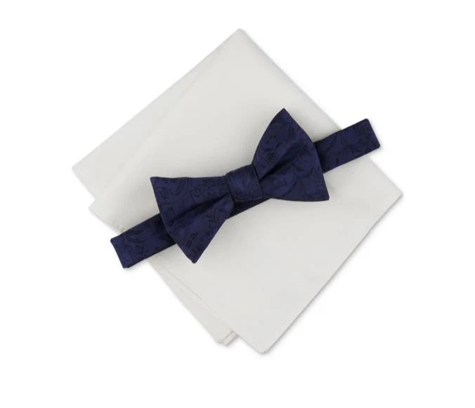 Bar III Para Hombres 2 Piezas Edken Pajarita Bolsillo Cuadrado Set Corbata Azul Marino Nuevo 13S22-3001 Foto 1 de 3