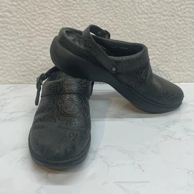 Zapatos Dansko Mujer Talla 37 Negro Cuero Repujado Mary Jane Comodidad Zuecos Correa Foto 1 de 4
