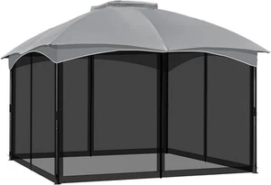 COWVIE Gazebo Replacement Netting Screen, 10' x 10' x 12', Black - Picture 1 of 9