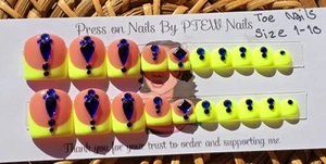 Handmade press on toe nails Variety of Sizes Beautiful Design (20 Pieces) - Picture 1 of 8