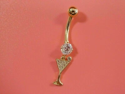 14K Yellow Gold Plated 1.50Ct Moissanite Belly Botton Women Birthday Gift - Image 1 of 3