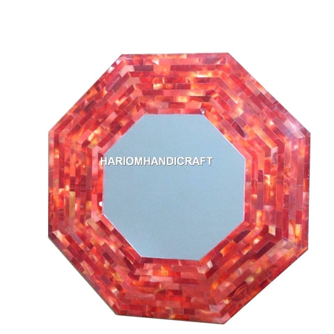 12'' Marble Wall Mirror Precious Inlay Stone Outdoor Interior Decorative H531 Cover