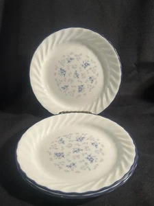 3 Corelle Blue Fleur Swirl Bread Dessert Plates 7-1/8" ~Corningware - Picture 1 of 5