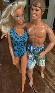 1966 Barbie Ken Blue Eyes Blonde Brown Hair Swim Suit Trunks Vintage Mattel Lot - Picture 1 of 13