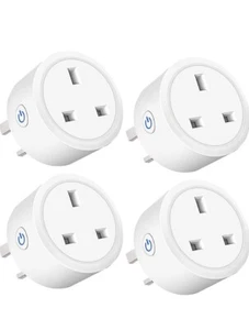4 paquetes de enchufes inteligentes inalámbricos WiFi que funcionan con Amazon Alexa Google - Imagen 1 de 9