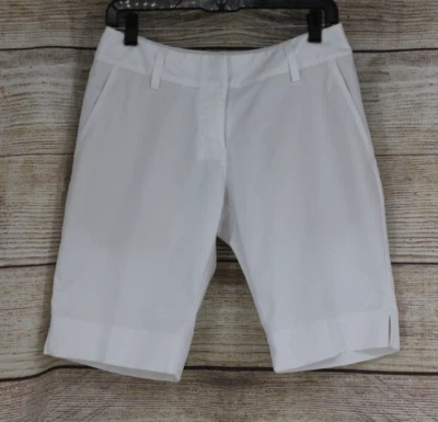 Adidas Womens Size 4 Climalite 11" Inseam Dri Fit Shorts White - Image 1 of 4