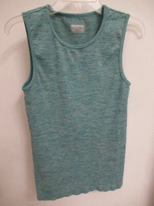 Athleta Top Seamless Tank Sleeveless Teal Blue Stretch Ribbed Size - Large - Picture 1 of 4