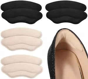 4 Pairs Heel Cushion Inserts Self-Adhesive Heel Grips Shoe Pads for Loose Shoes - Picture 1 of 7