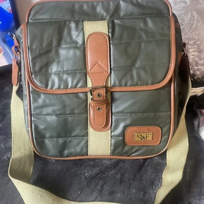 Bolso Mensajero De Colección Dianne Von Furstenberg Viaje Noche Verde/Marrón DVF Foto 1 de 4