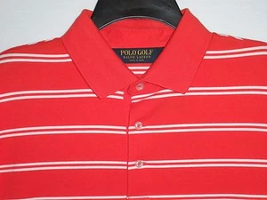 NUEVO CON ETIQUETAS POLO GOLF $95 de RALPH LAUREN Para Hombre Rayas S/S, NARANJA/BLANCO, Tallas S y L - Imagen 1 de 3