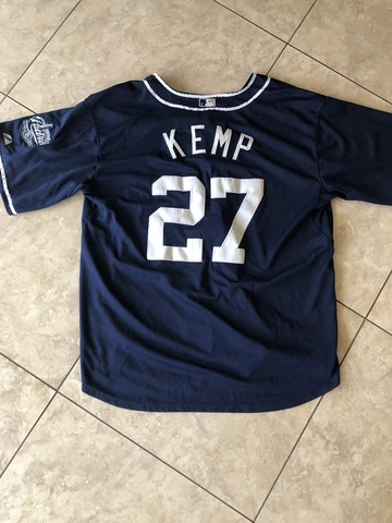Matt Kemp #27 San Diego Padres Majestic Cool Base MLB Jersey Adult XL size 54 Cover
