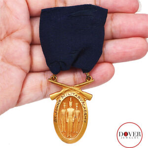 Estate 14K Gold "St Johns Military Academy" Medal Pin 12.7 Grams NR