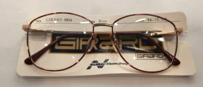 Vintage GIRARD 6824 Rose 54/16 Metal Eyeglass Frame New Old Stock #319 - Image 1 of 4