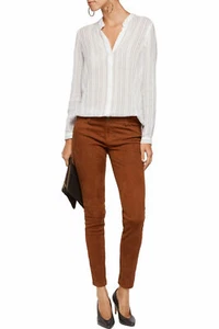 MAJE $1335 NUEVO Gamuza Cuero Camel Marrón Pantalones Leggings Jeans Talla 34 0 XXS NUEVO CON ETIQUETAS - Imagen 1 de 12