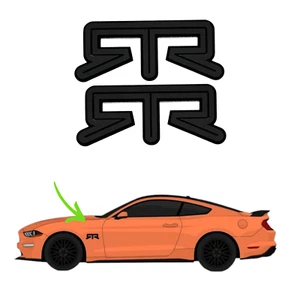 PAIR (2) RTR Fender Emblems Fits FORD MUSTANG Side- Badge Nameplate Decal Drift - Bild 1 von 3
