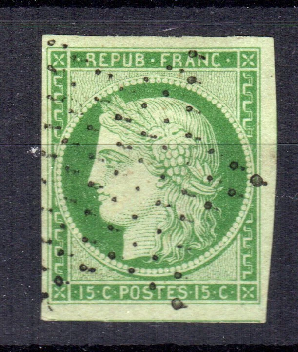 005++ TIMBRE   FRANCAIS CERES NON DENTELE N° 2 OBLITERE  SIGNE - Photo 1/2