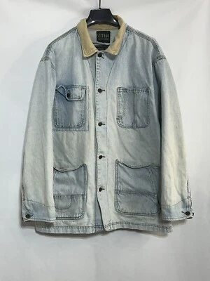 Chaqueta de Jean Steffano Vintage Lavado Ácido Sin Talla Posiblemente XL XXL Cuello Pana Foto 1 de 4