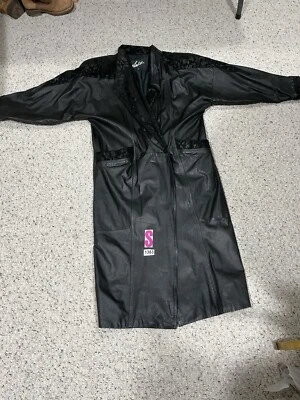 Gabardina Winlet mediana negra de longitud completa para mujer Foto 1 de 4