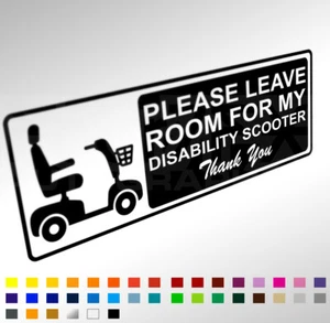 Disabled Awareness, Disability Scooter Mobility Car Park Car Van Sticker Decal - Picture 1 of 1