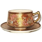 Antique Japanese Satsuma Shimazu Millefleur Thousand Flowers Cup & Saucer Set