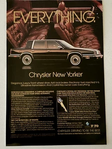 1989 Chrysler New Yorker Print Ad Everything Crystal Key Program Better Care - Picture 1 of 2