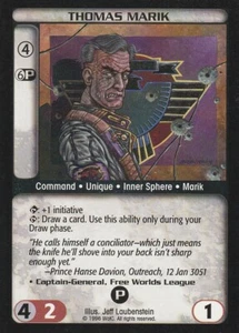 Battletech CCG: Thomas Marik [giocato moderatamente] dal set Premiere Limited BT WO - Foto 1 di 1