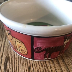 Ursula Dodge Ceramic Cat Food Bowl Dish Colorful 5" Artistic! - Picture 1 of 3