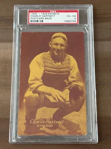 1926-1929 Exhibits HOF Charlie Hartnett - PSA 4 - Postcard Back - Picture 1 of 2