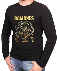 Ramones Rock Music Logo Schwarze T-Shirt Langarmshirts  -1042 -LA - Bild 1 von 2