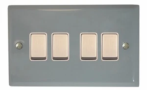 Interruptor de luz basculante G&H SLG204 placa de espectro gris claro 4 velocidades 1 o 2 vías - Imagen 1 de 1