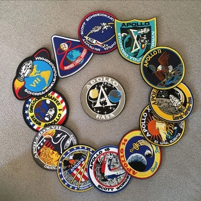 13 Pc Embroidered Patch US NASA Apollo Space Mission Collage Voyaer Emblem Badge - Image 1 of 4