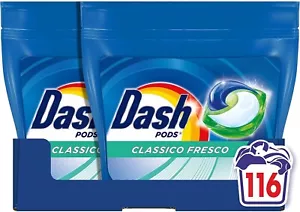 Dash Pods Detersivo Lavatrice In Capsule 116 Lavaggi (58x2) CLASSICO FRESCO - Foto 1 di 5