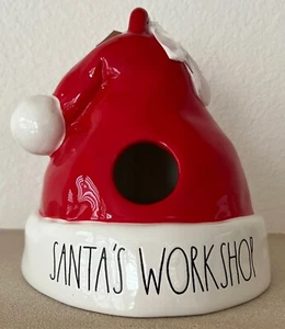 Rae Dunn Santa's Workshop Santa Hat 7" x 8"  Birdhouse In Red  New in Box - Picture 1 of 6