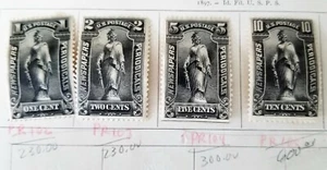 USA PR102-5 (4) NEWSPAPERS AND PERIODICALS MINT HR CAT$1,360 ON OLDALBUM PAGE - Picture 1 of 2