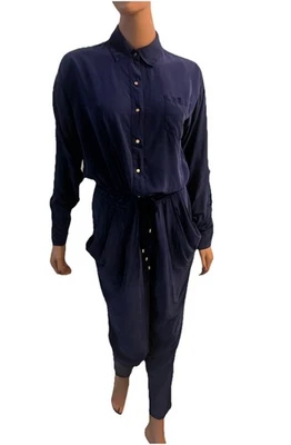 Mono DIANE VON FURSTENBERG DVF 100 % seda JAMIE utilitario manga larga talla 2 Foto 1 de 4