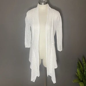 USA Pullover weiß Häkel Strick Cardigan klein vorne offen Boho - Bild 1 von 5