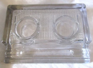 Antique Leaded Glass Inkwell Desk Accessory Pen Holder Pat. Oct 8 1912 - Picture 1 of 8