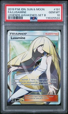 PSA 10 Lusamine 191/171 SR As2b Sun & Moon Legends Awakened Pokemon Indonesian - Image 1 of 2